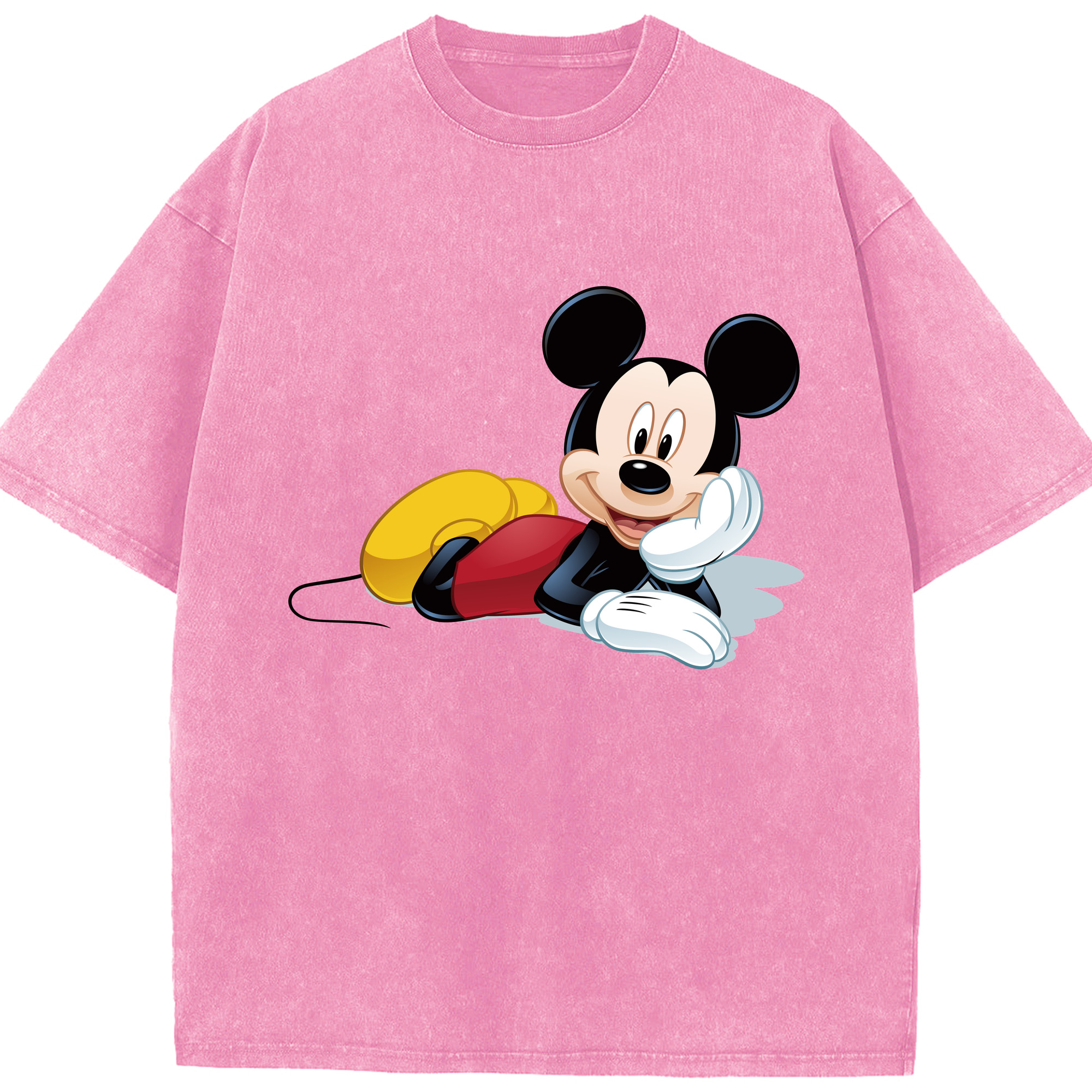 （画像用） ミッキーマウス Mickey Mouse 綿100% ヴィンテージ風 半袖Tシャツ（フロントプリント）